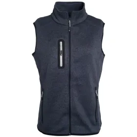 Damen Strickfleece Weste &quot;JN773&quot; L, dark-grey-melange/silver
