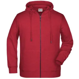 Zip Hoody mit Kapuze &quot;8026&quot; L, carmine-red-melange