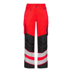 Damen Warnschutz Bundhose &quot;2543-319&quot; Safety Kl. 2 42, rot/schwarz