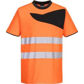 Warnschutz T-Shirt &quot;PW213&quot; PW2 L, orange/schwarz