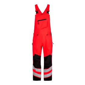 Warnschutz Stretch Latzhose &quot;3544-314&quot; Safety Kl. 2 rot/schwarz, 58