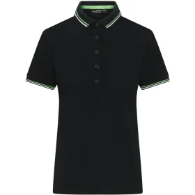 Damen Polo-Shirt &quot;JN1305&quot; M, black/white/lime-green