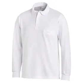 Langarm-Poloshirt &quot;08/841&quot; M, Weiß