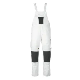 Latzhose &quot;AUGSBURG&quot; Unique 82C54 (EU 54), weiß/dunkelanthrazit