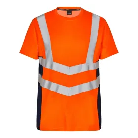 Warnschutz T-Shirt &quot;9544-182&quot; Safety Kl. 2 L, orange/marine