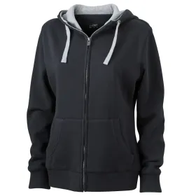 Damen Lifestyle Kapuzen-Sweatjacke &quot;JN962&quot; L, schwarz