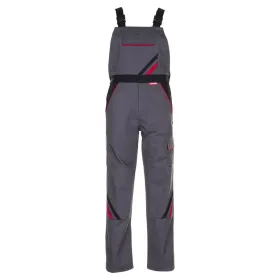 Latzhose &quot;HIGHLINE&quot; 285g/m² Canvas-Besatz schiefer/schwarz/rot, 66
