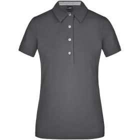 Damen Plain Polo-Shirt &quot;JN969&quot; L, graphite/graphite-white
