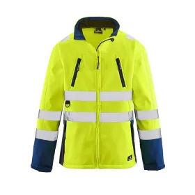 Warnschutzsoftshelljacke &quot;PITTSBURGH&quot; gelb/blau XXL