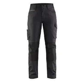 Damen Stretch Servicehose &quot;7195&quot; schwarz/dunkelgrau, C38