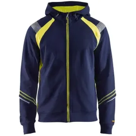 Kapuzen-Sweatjacke &quot;3433&quot; L, marine/gelb