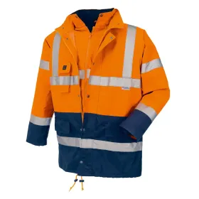 Warnschutz Winterparka &quot;CALGARY&quot; orange/marine, XXL