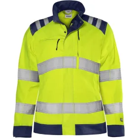 Damen Warnschutz Bundjacke &quot;4068 GPLU&quot; Green Trofta L, gelb/marine