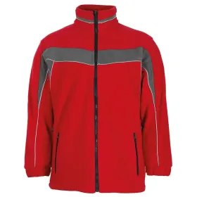 Fleecejacke &quot;PLALINE&quot; 4XL, Rot/Schiefer