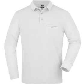 Pocket Langarm Polo-Shirt &quot;JN866&quot; M, Weiß