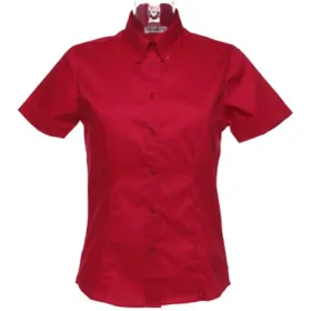 Damenbluse kurzarm Corporate Oxford &quot;K701&quot; - KUSTOM KIT® 42, Rot