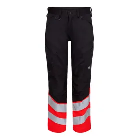 Warnschutz Stretch Bundhose &quot;2546-314&quot; Safety Kl. 1 48, schwarz/rot