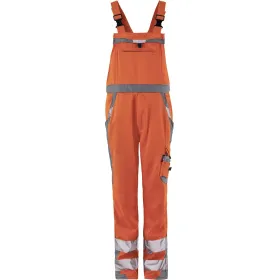 Warnschutz Latzhose &quot;WALH2&quot; 52, orange/grau