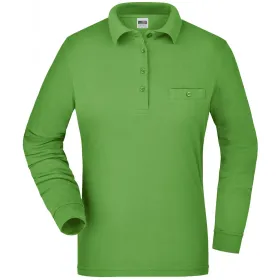 Damen Langarm Poloshirt &quot;JN865&quot; lime-green, XL