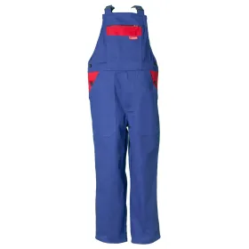 Kinder-Latzhose - 290g/m² kornblau/rot, 146/152