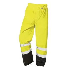 Warnschutz PU-Regenhose &quot;DIRK&quot; gelb/schwarz XXL