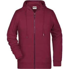 Damen Zip Hoody &quot;8025&quot; S, burgundy-melange