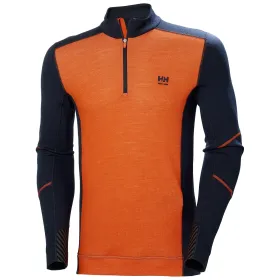 Langarm-Shirt &quot;LIFA MERINO&quot; Halfzip L, marine/orange