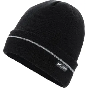 Strickmütze mit Fleece schwarz