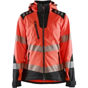 Damen Warnschutz Softshelljacke &quot;4791&quot; rot/schwarz, XS