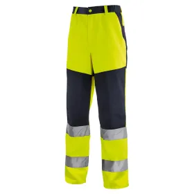 Warnschutz Bundhose &quot;ROCHESTER&quot; gelb/marine 52