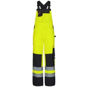 Multinorm Latzhose &quot;3235-825&quot; Safety+ Kl. 2 gelb/schwarz 44