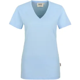 Damen T-Shirt &quot;Classic&quot; V-Ausschnitt 126 L, ice blue