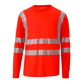 Warnschutz Longsleeve-Shirt &quot;REFLECTIQ&quot; UV-Schutz XS, warnrot