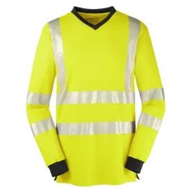 Warnschutz Langarmshirt &quot;JACKSONVILLE&quot; UV-Schutz gelb/grau, L