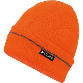 Strickmütze mit Fleece warnorange