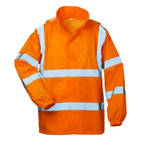 Warnschutz-Regenjacke &quot;HAUKE&quot; mit Kapuze orange M