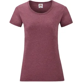 Damen T-Shirt &quot;F288N&quot; 100% Baumwolle Valueweight L, heather burgundy