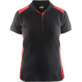 Damen Polo-Shirt &quot;3390&quot; L, schwarz/rot