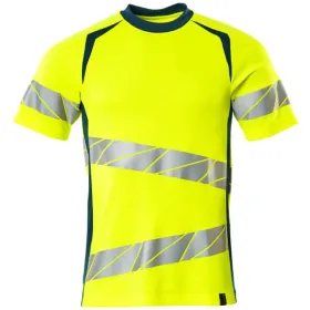 Warnschutz T-Shirt &quot;ACCELERATE SAFE&quot; UV-Schutz 3XL, gelb/dunkelpetroleum