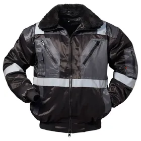 Pilotenjacke 4in1 mit Reflexstreifen &quot;KIRKENES&quot; schwarz/grau XXL