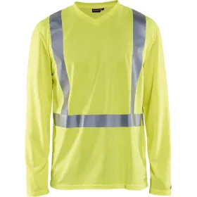 Warnschutz Langarm-Shirt &quot;3383&quot; UV-Schutz L, gelb