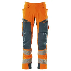 Warn Stretchbundhose Kl.2 ACCELERATE SAFE  82C50 (EU 50), orange/dunkelpetroleum