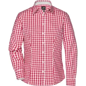Damen Karo-Bluse &quot;JN616&quot; L, red/white