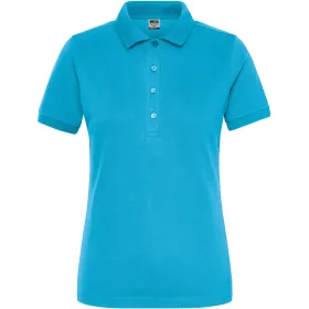 Damen Bio Stretch Polo-Shirt &quot;JN1805&quot; UV-Schutz M, turquoise