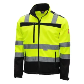 Warnschutz Softshelljacke &quot;MOTION TEX VIZ&quot; XXL, gelb/schwarz