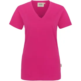 Damen T-Shirt &quot;Classic&quot; V-Ausschnitt 126 XL, magenta