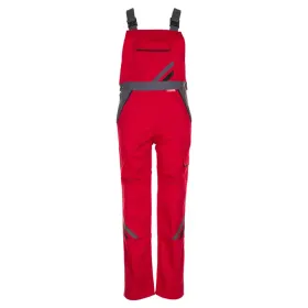 Latzhose &quot;HIGHLINE&quot; 285g/m² Canvas-Besatz 26, rot/schiefer/schwarz