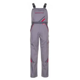 Latzhose &quot;HIGHLINE&quot; 285g/m² Canvas-Besatz zink/schiefer/rot, 56