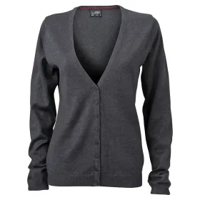 Damen V-Neck Cardigan &quot;JN660&quot; anthracite-melange, XXL