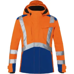 Warnschutz Winterjacke &quot;REFLECTIQ&quot; orange/kornblau, L